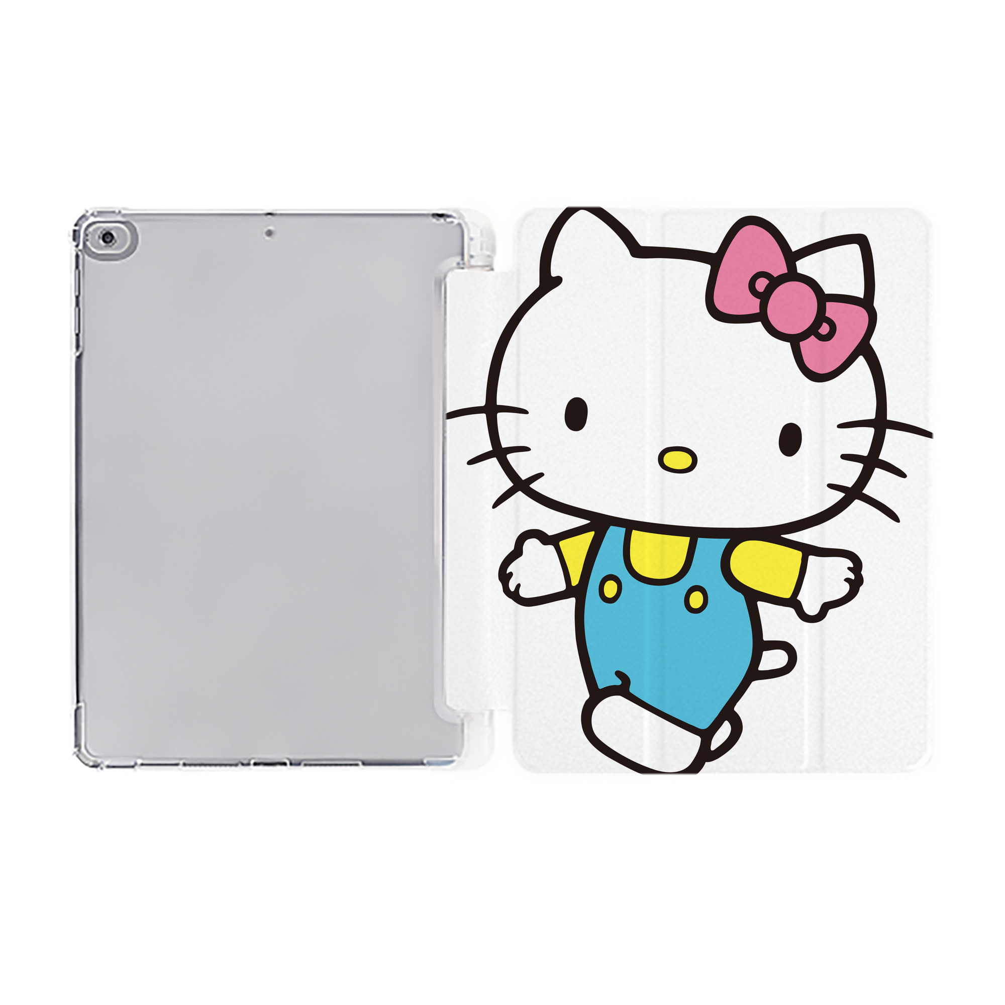 （画像用） Hello Kitty ハローキティ IPad ケース ペン収納付き 三つ折りスタンド PUレザー×シリコン 対応機種9.5/10.5/10.9インチ